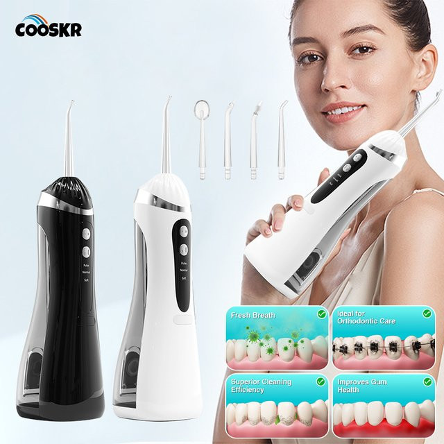 cooskr Elektrischer Mundduschen-Irrigator, weiß, Unisex - Bild 1