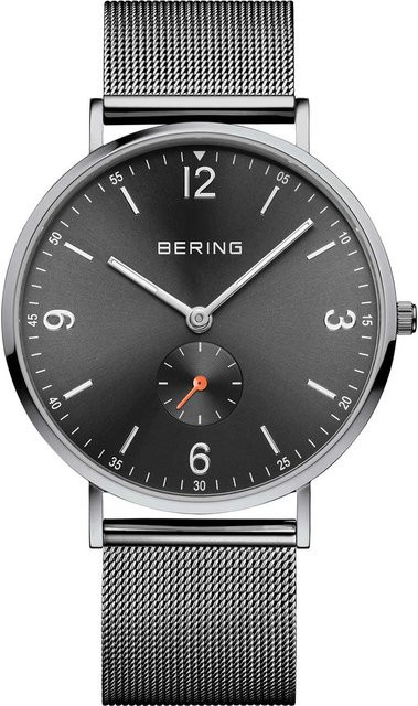 Bering Herrenuhr, Quarz, Edelstahl, 40 mm, Grau, 3 ATM - Bild 1