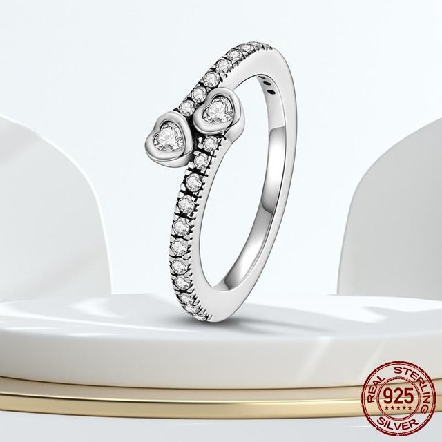 Ring 925 Silber, Zirkonia, Damen, Lila - Bild 1