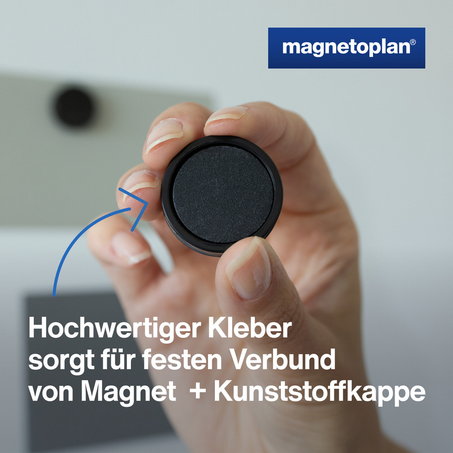 Magnetoplan Ergo-Magnete Medium in Schwarz, 10 Stück - Bild 2