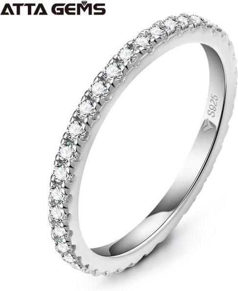 Ring 925 Silber, Moissanit, Zirkonia, Weiß, Damen, Verlobung - Bild 1