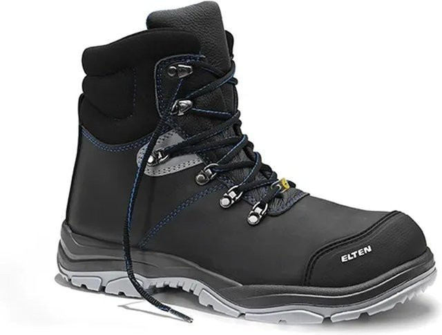 Elten Sicherheitsstiefel Mason Pro Mid ESD S3 aus Rindleder in Schwarz und Blau, Größe 44 - Bild 1