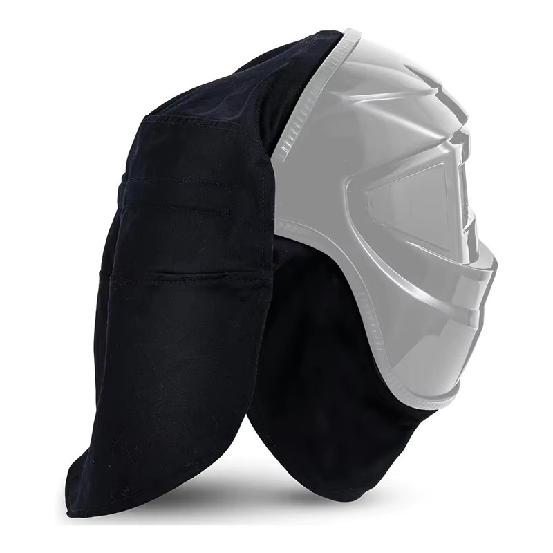 M11K Schweißhelm-Abdeckung und Helm-Lätzchen-Set mit Nackenschutz und Press-Fit-Dichtung, 2 Stück, Schwarz - Bild 7