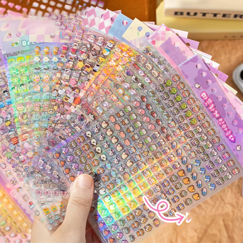Mr. Paper Niedliches Tier-Aufkleberbuch mit 18 Blättern, Cartoon-Katze PET-Aufkleber in Multicolour für DIY-Dekorationen - Bild 1