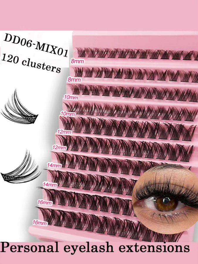 IEEYEEY Wimperncluster, 120 Bündel, 8–16 mm, natürlich, Unisex - Bild 7