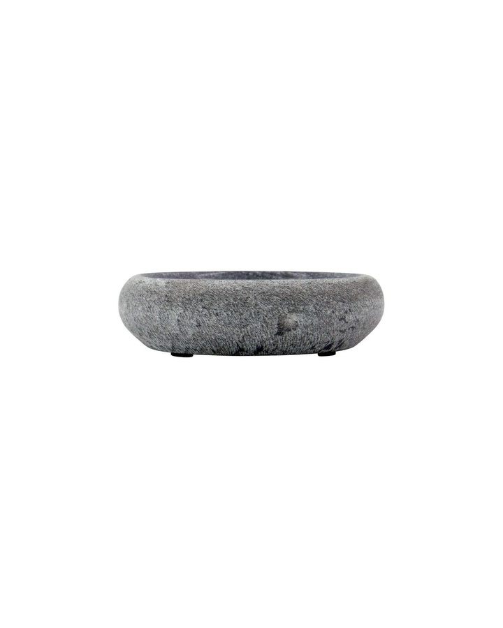 House Doctor Schale in Schwarz Marmor mit rustikaler Optik, Durchmesser: 15 cm - Bild 1