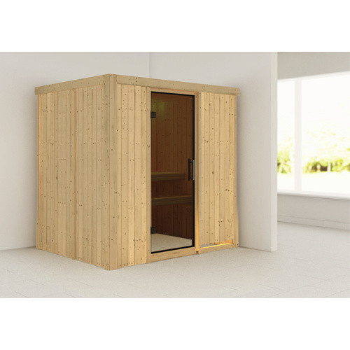 Karibu Sauna Kircholm für 3 Personen aus Fichtenholz in Beige ohne Ofen B: 198 cm, T: 196 cm, H: 151 cm - Bild 3