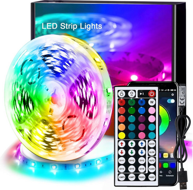 RUNTOIN RGB LED-Streifen mit APP-Steuerung, 5V USB Anschluss, Multicolour 5050 SMD Lampenband für moderne Raumdekoration und Party-Atmosphäre - Bild 1