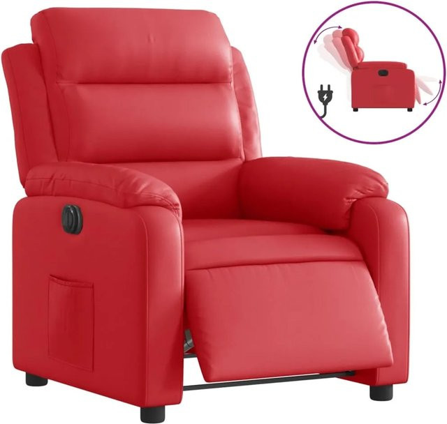 vidaXL Elektrischer Relaxsessel in Rot aus Kunstleder mit Armlehnen - Bild 1