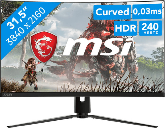 MSI MPG 321CURXDE QD-OLED Gaming Monitor, 31,5 Zoll, 4K UHD, Schwarz, Curved, 240 Hz
