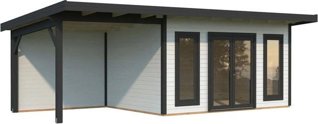Palmako Holz-Gartenhaus Aurelia Pultdach aus Fichte in Weiß mit modernem Design - Bild 1