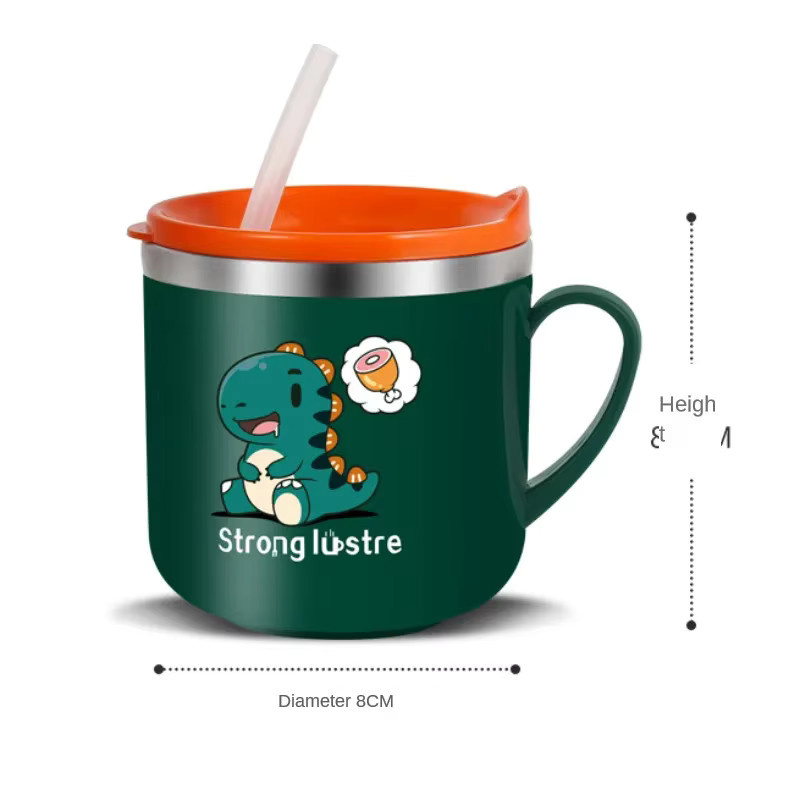 Kinder Thermos Trinkflasche mit Cartoon Tier Motiv aus Edelstahl, 250 ml, Mehrfarbig - Bild 3