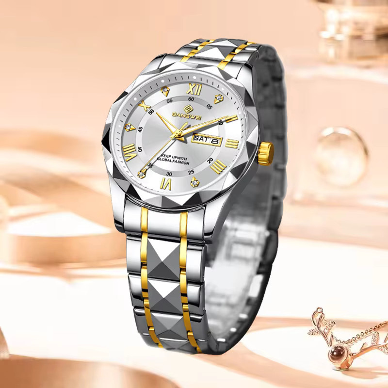 BANGWEI Armbanduhr, Quarz, Edelstahl, Diamant, Damen, Weiß - Bild 4