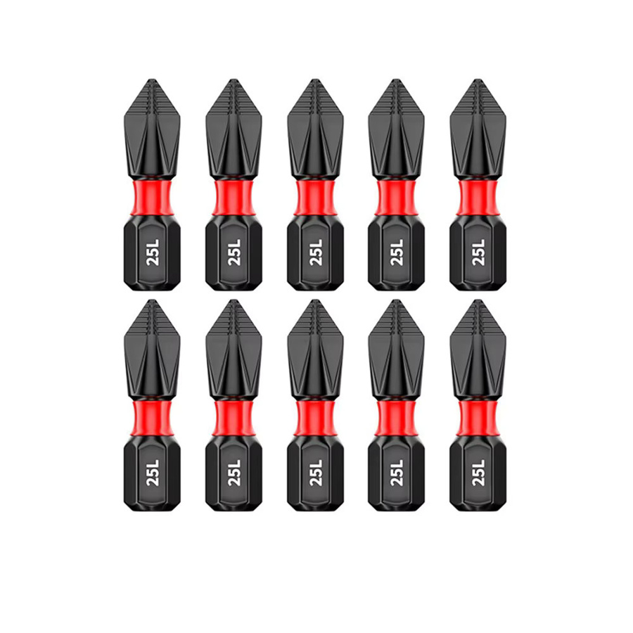 VIBRATITE 10-teiliges PH2-Magnet-Kreuzschraubendreher-Bit-Set aus legiertem Stahl, rutschfest und lang für elektrische oder manuelle Nutzung - Bild 3