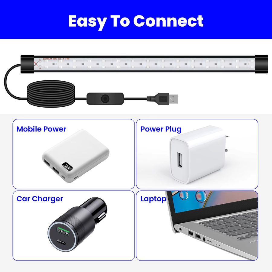HEGEHE 2er Set UV Schwarzlicht LED Bars 10W, Farbe: Schwarz, Länge: 30 cm - Bild 5