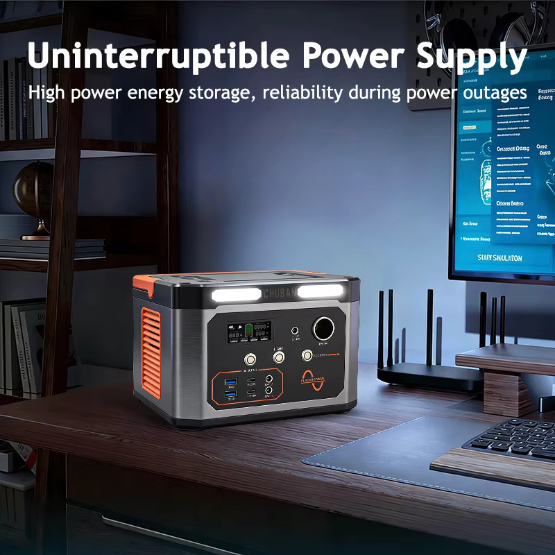 CHUBAN Tragbare Powerstation 600W Solargenerator mit 220V AC-Ladegerät und Lithium-Batterie in Schwarz - Bild 5