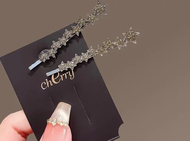 HIYAYZ Haarnadeln Strass Sterne Metall, 2er-Set, Damen - Bild 1