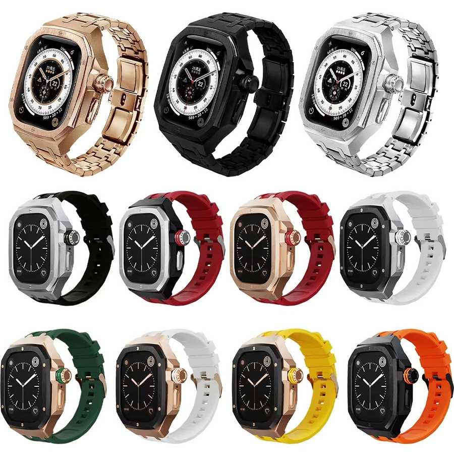 CAOWTAN Uhrenarmband und Gehäuse, Edelstahl, Silber, Apple Watch Ultra 49 mm, Unisex - Bild 5