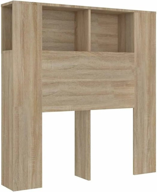 vidaXL Kopfteil mit integrierten Ablagen in Sonoma-Eiche, B/T/H: 100 x 18,5 x 102,5 cm - Bild 1