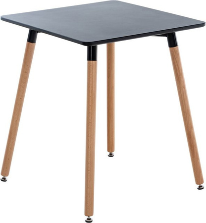 TPFLiving Tisch Vivien modern quadratisch in Schwarz mit Buchenoptik, B/T/H: 60 x 60 x 70 cm