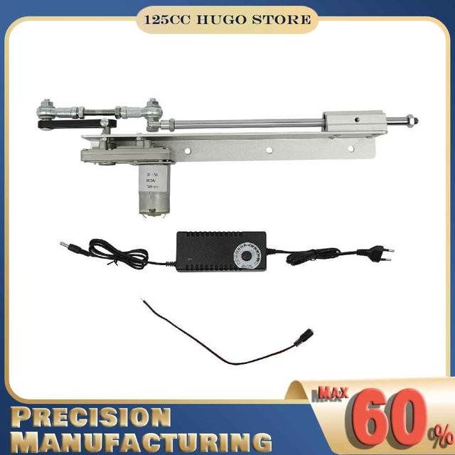 Bymaocar Linearmotor mit oszillierender Bewegung DC24V, einstellbarer Hub 3-15 cm, Farbe: Silber - Bild 1