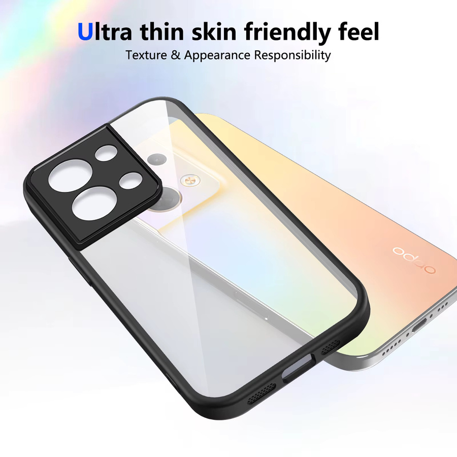 Stoßfeste Silikon-Schutzhülle für Oppo Reno8 5G in Transparent mit matter Rückseite - Bild 1