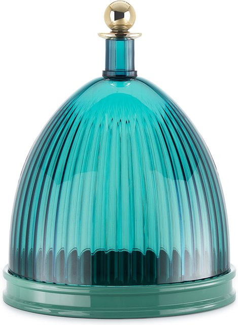 Kartell La Coupole Tablett mit Glocke aus Glas in Blau Multicolour gestreift rund - Bild 1