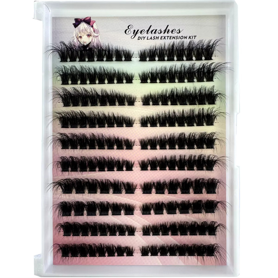 Left+Right Eye Lash Extension Single Clusters, Black, Unisex - Bild 5