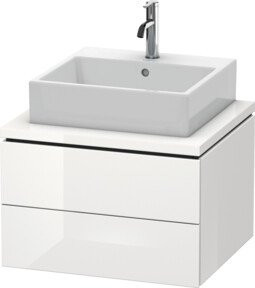 Duravit Waschtischunterschrank L-Cube in Weiß Hochglanz mit 2 Schubladen, B: 62 cm, T: 54,7 cm, H: 40 cm - Bild 1