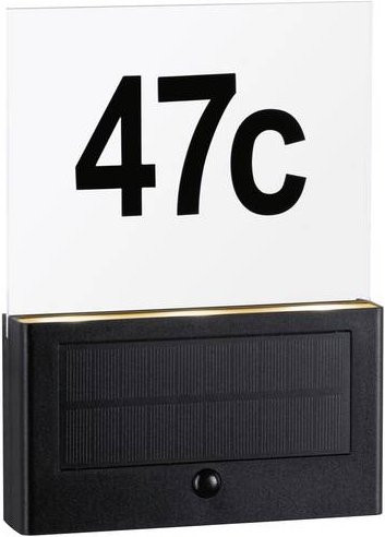 Paulmann Neda Solar-Hausnummernleuchte IP44 mit Bewegungsmelder und Dämmerungssensor, Warmweiß 2200K, Anthrazit - Bild 1