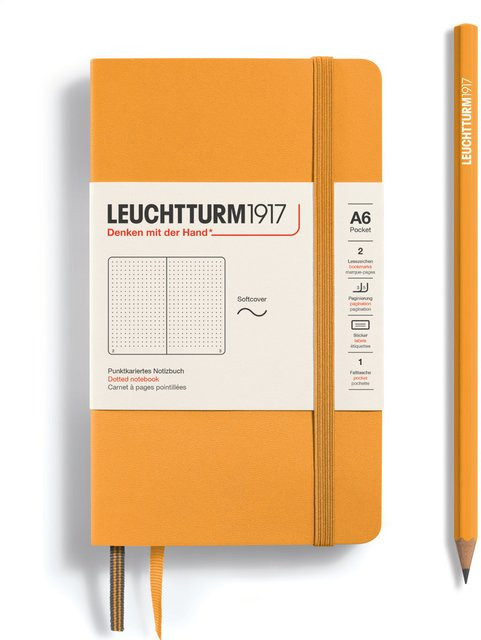 LEUCHTTURM1917 Notizbuch Pocket Softcover A6 Dotted Rising Sun Beige Orange - Bild 1