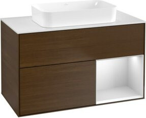 V&B Waschtischunterschrank Finion in Weiß lackiert, Breite: 100 cm, Tiefe: 60,3 cm - Bild 1