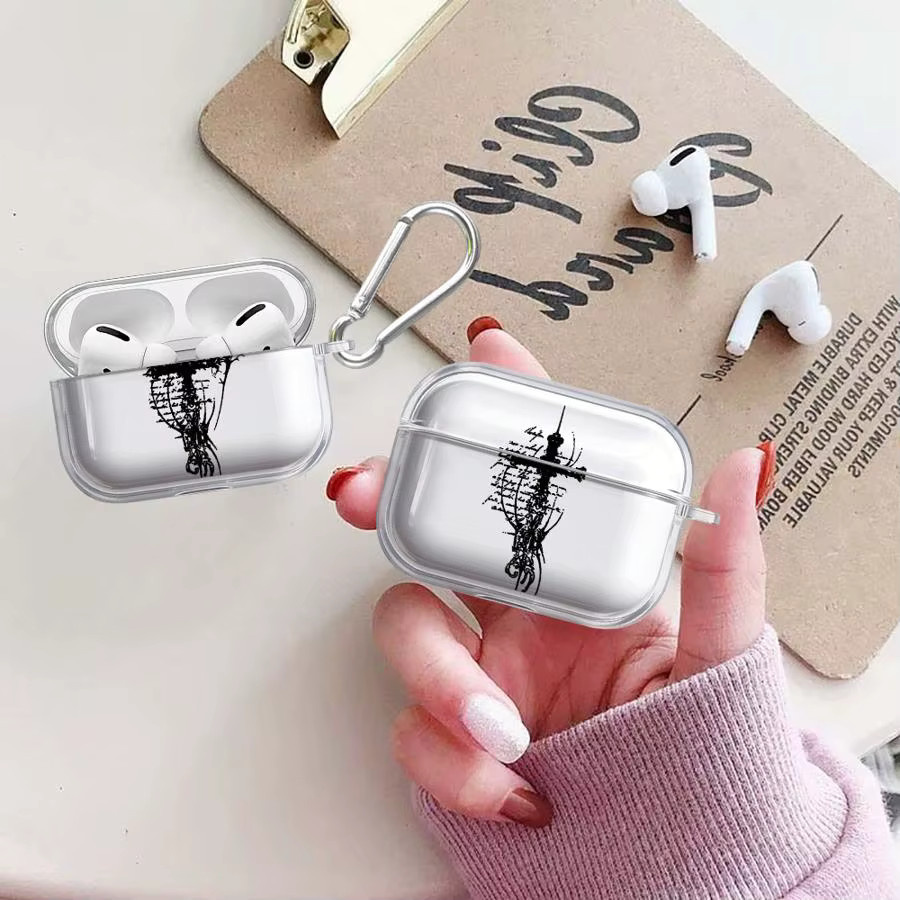 Transparente Schutzhülle mit Kreuz-Bibel-Muster für Apple AirPods Pro 1, 2 und 3 - Bild 2