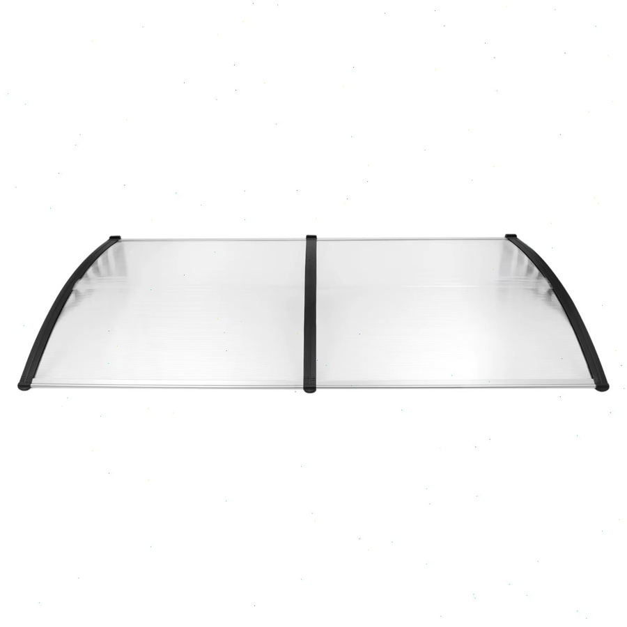 Transparentes Polycarbonat Vordach als Regenschutz und Überdachung, gebogen, Weiß, Breite: 200 cm, Tiefe: 95 cm, Höhe: 24 cm - Bild 2