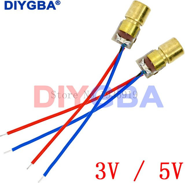 DNIGEF 10er Set Mini Laser Pointer Diode mit Kupferkopf, Rot, 5mW, 650nm, 3V/5V Modul - Bild 1