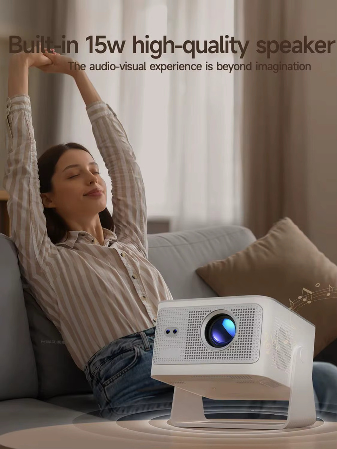 Magcubic HY350Max Android 14 Projektor in Weiß mit Autofokus, Sprachsteuerung, Native 1080P, 8K-Unterstützung, WiFi 6 und Bluetooth 5.4 - Bild 6