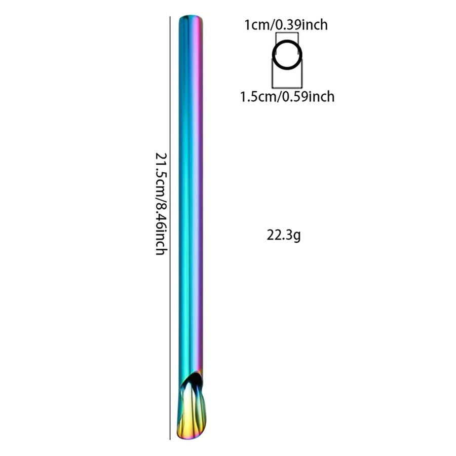 6-teiliges Set JANKNG wiederverwendbare Metall-Trinkhalme aus Edelstahl mit Perlen-Design in Gold und Multicolour inklusive Reinigungsbürste und Smoothie-Rührlöffel - Bild 6