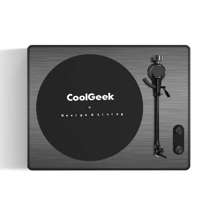 CoolGeek CS-01 High-End Plattenspieler in Schwarz mit 60W Lautsprechern und Kohlefaser-Tonarm - Bild 3