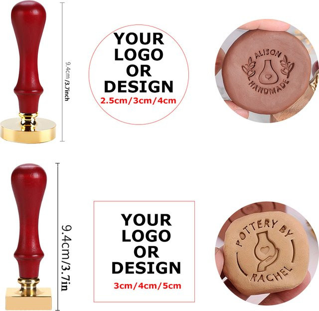 Personalisierter DIY Tonstempel für Keramik-Logo-Design und individuelle Buchstaben zur Gestaltung von Töpferwaren, Seife oder Eis - Bild 1