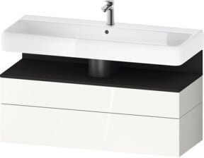 Duravit Waschtischunterschrank Qatego Wandhängend, Grau/Weiß Hochglanz, B/T/H: 119 x 47 x 59 cm - Bild 1