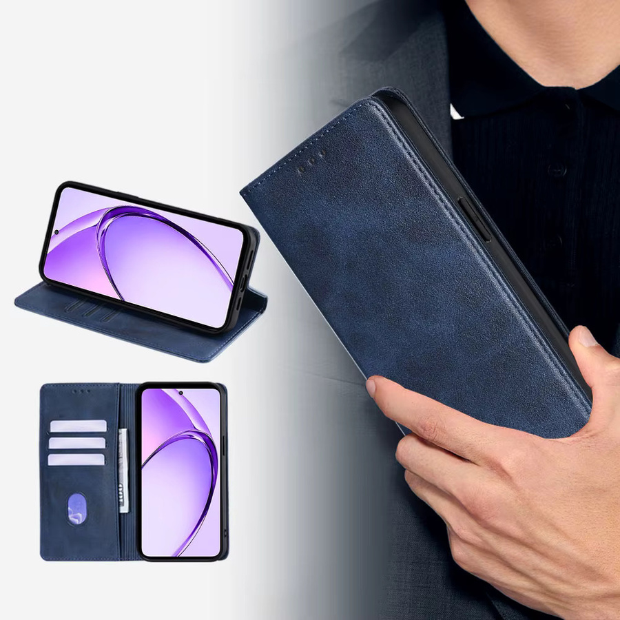 Mehrfarbige Business Schutzhülle aus Leder mit Magnetverschluss für OPPO A80 A60 A59 A40 A3 Pro - Bild 2