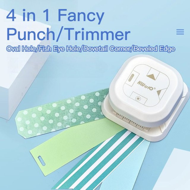 KW-TRIO 4-in-1 Multifunktionsmaschine als Eckenschneider, Embosser, Planer und Schneid- und Prägemaschine in Weiß - Bild 1