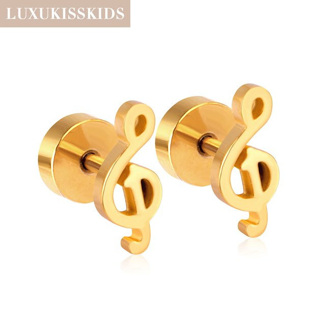 LUXUKISSKIDS Ohrstecker, Edelstahl, Gold, Kinder - Bild 1