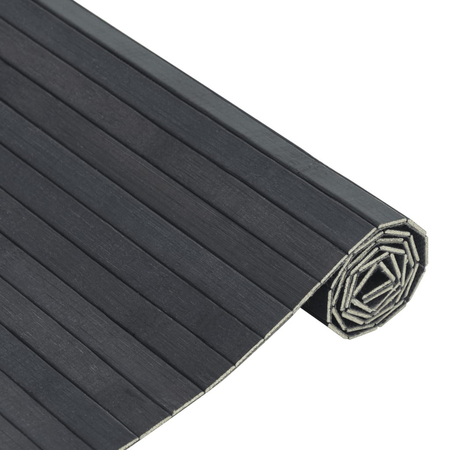 vidaXL Rechteckiger Teppich aus Bambus in Grau, B: 100 cm, L: 300 cm - Bild 4