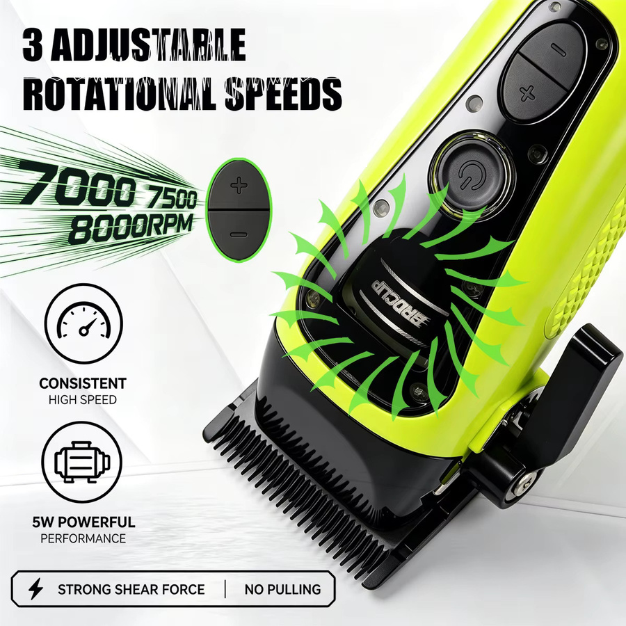 BRDCLIP BRD R1 Professioneller Haarschneider in Grün mit bürstenlosem Motor, DLC-Klinge und 4500mAh Akku für Barber und Salon - Bild 5