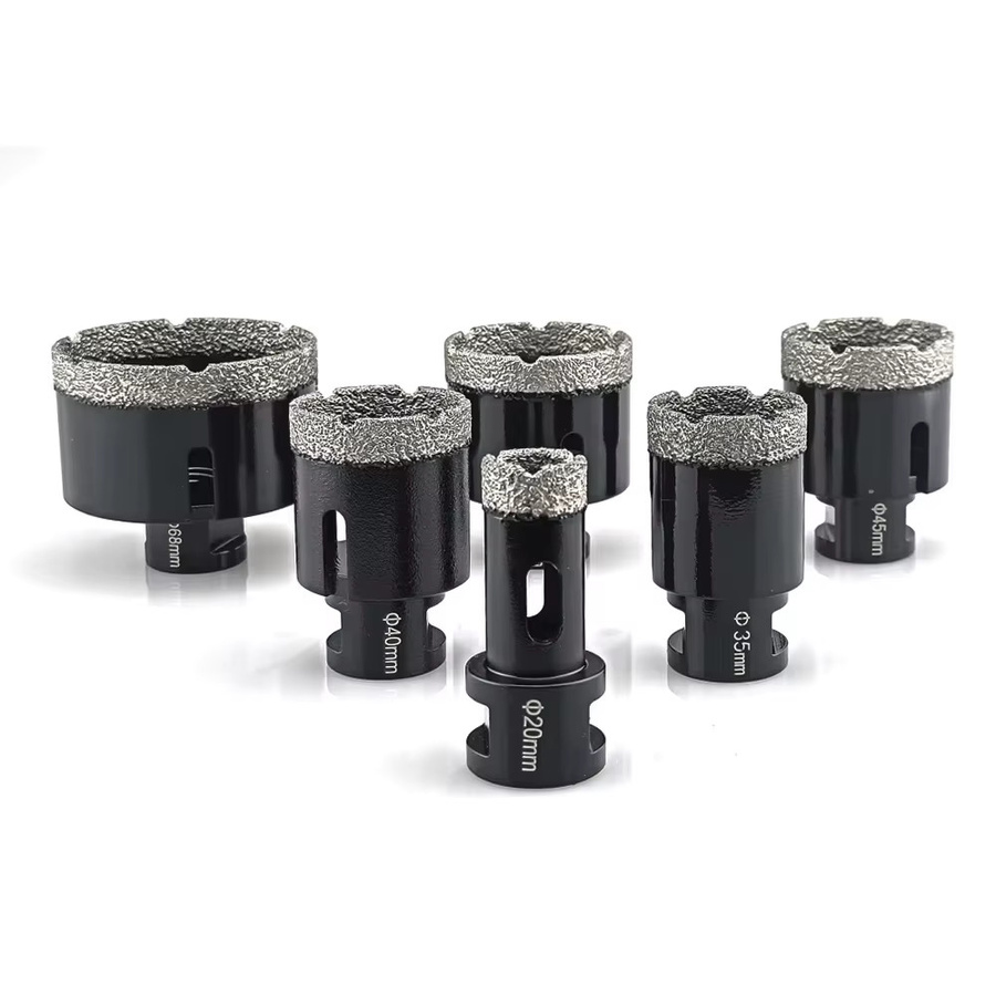 SHENSEN Diamant Lochsäge Set M14 Gewinde, vakuumgelötete Bohrkern Bits für Porzellanfliesen, Granit und Marmor, Schwarz, 6,0 mm - Bild 2