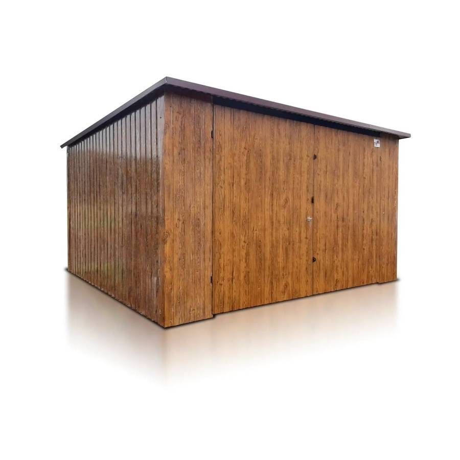 Liderstal Einzelgarage Premium aus Trapezprofilblech in Braun, B/T/H: 400 x 300 x 213 cm - Bild 2