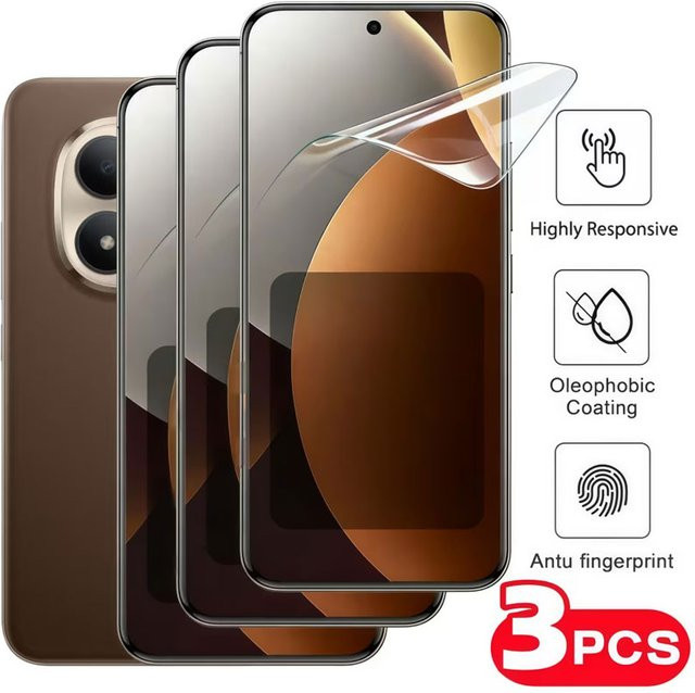 3 Stück Hydrogel Displayschutzfolie für Xiaomi Redmi Note 15 Pro 5G Note 14 13 12 11 Pro Plus transparent - Bild 1