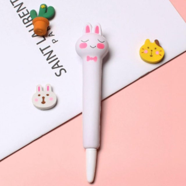 Kawaii Rabbit Squishy Gel-Tintenstift in Weiß von DIYelecs für Stressabbau und Schulbedarf - Bild 1