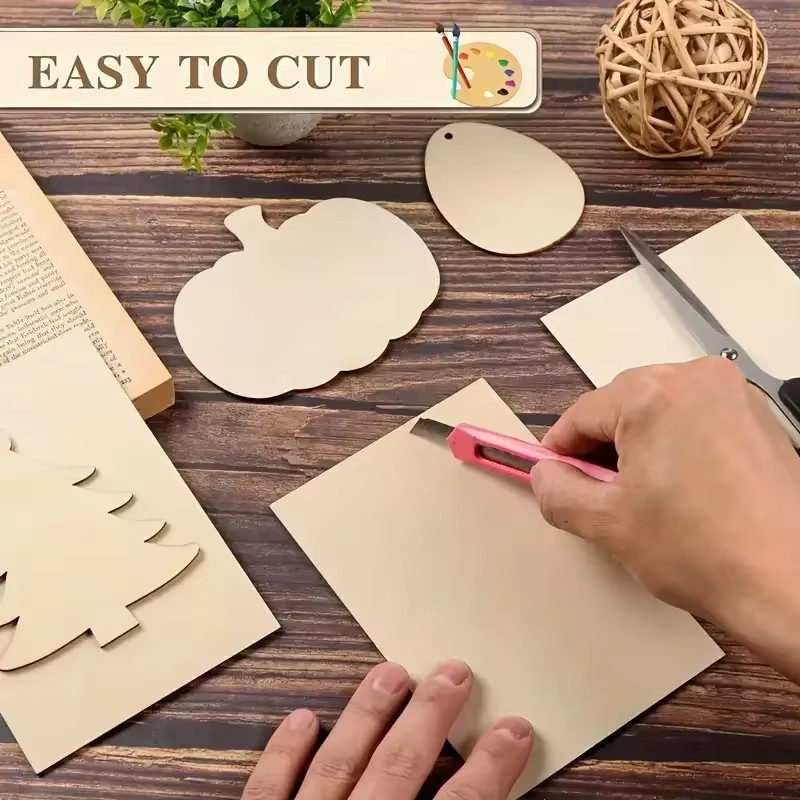 Unbehandelte Lindenholz-Bastelplatten in Beige und Braun für DIY-Projekte, Dicke: 1,5 cm - Bild 1